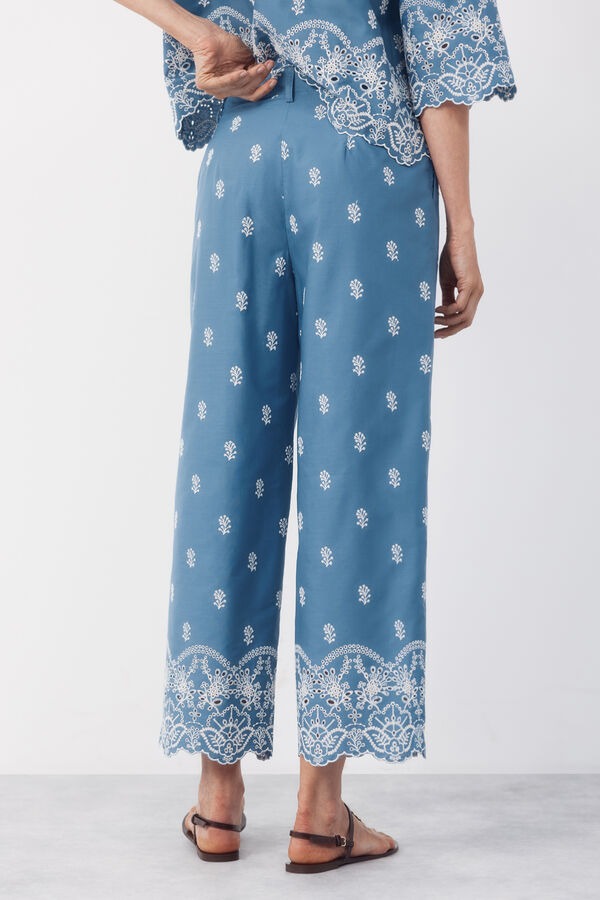 Cortefiel Pantal&oacute;n de mujer bordado Azul