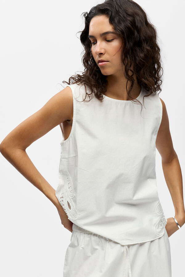 Object Embroidered cotton top White