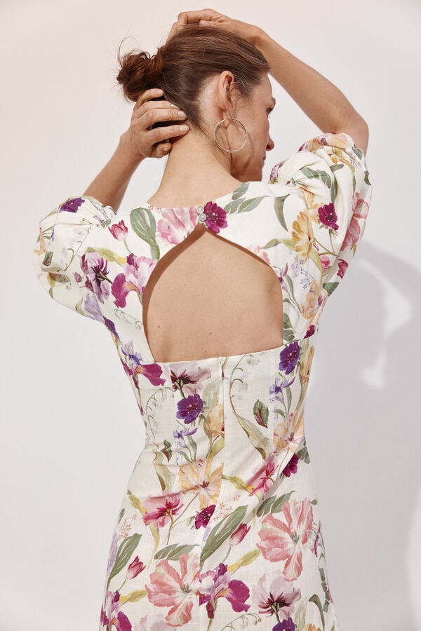 Cortefiel Vestido estampado floral Multicolorido