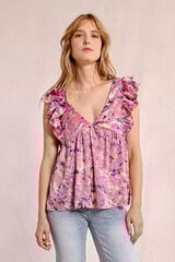 Molly Bracken Blusa manga curta com estampado Multicolorido
