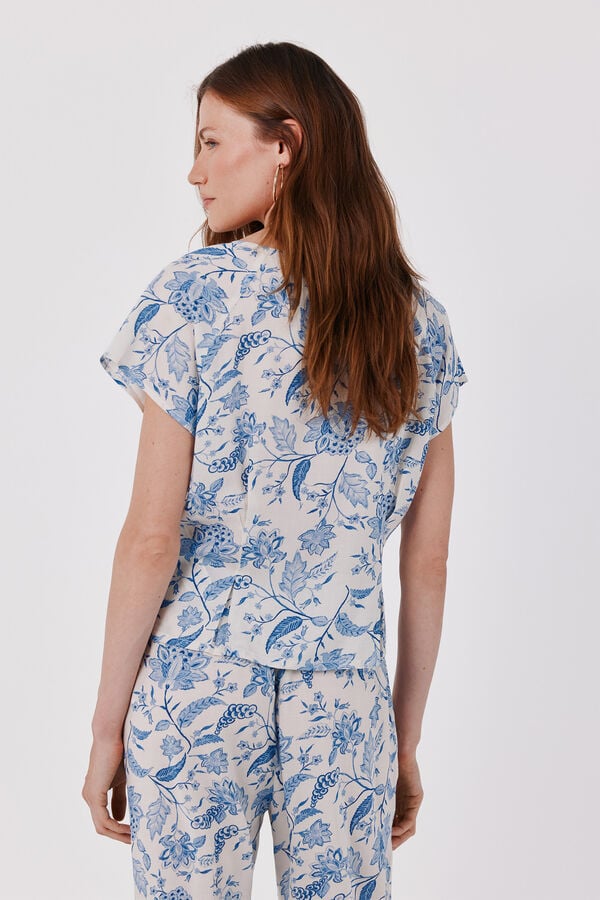 Cortefiel Printed blouse Printed white