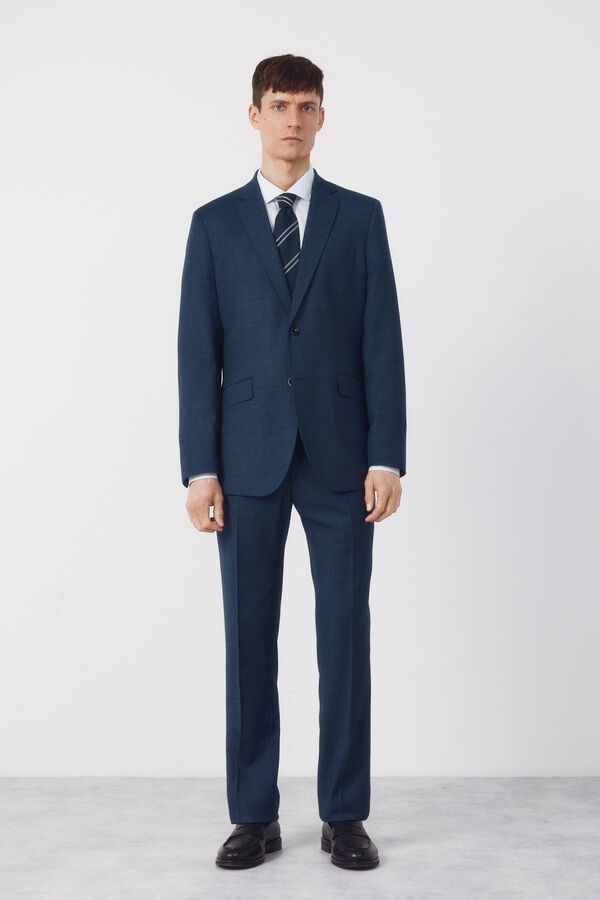 Cortefiel Coolmax bird's eye jacket Blue