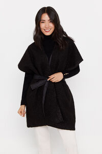 Cortefiel Reversible quilted poncho Black