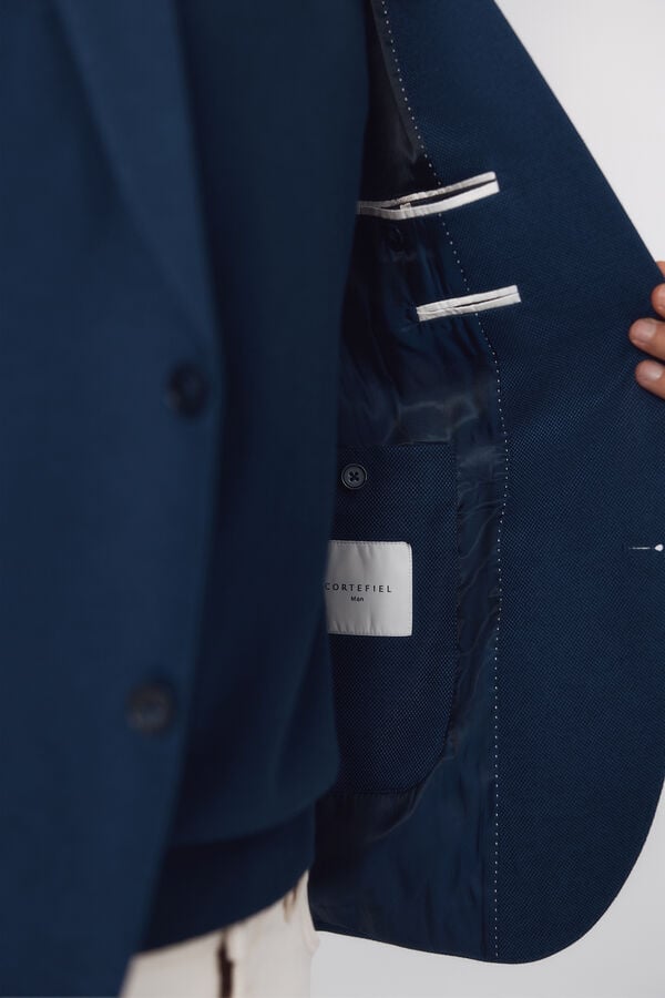 Cortefiel Jersey-knit blazer Blue