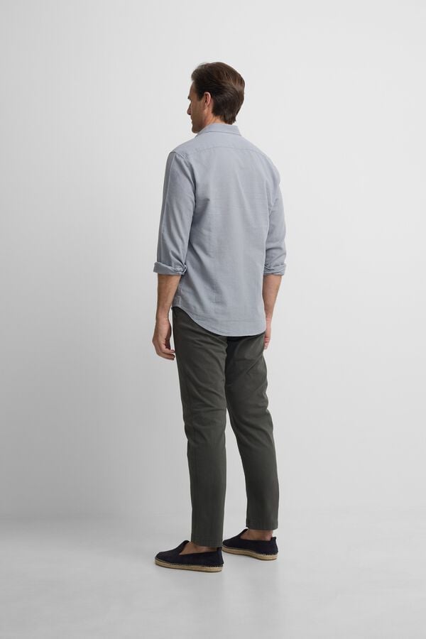 Silbon Camisa sport em linho Azul