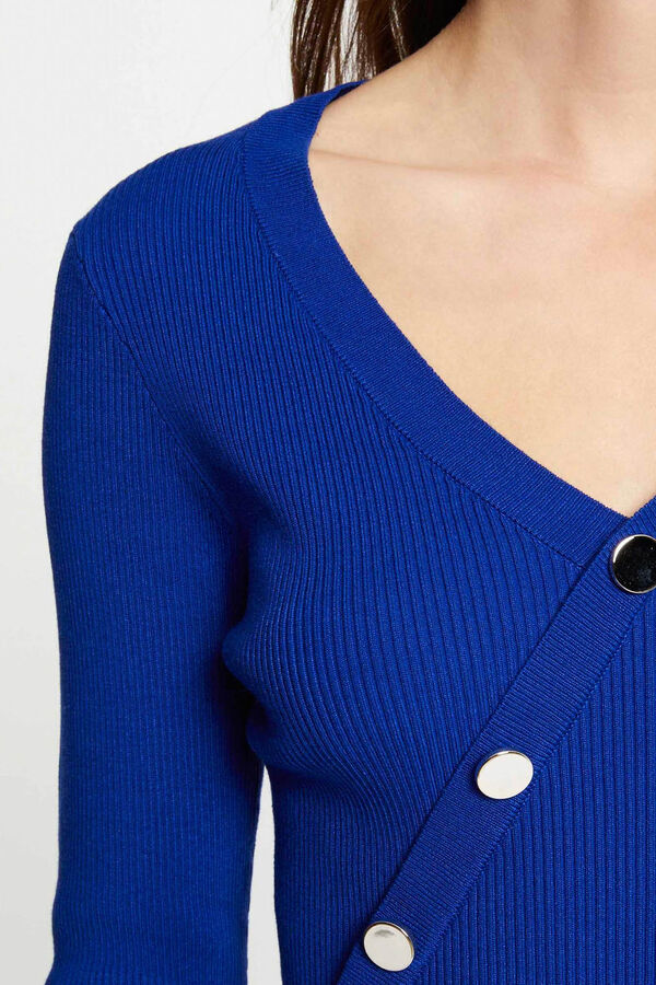 Morgan Camisola manga comprida com bot&otilde;es Azul