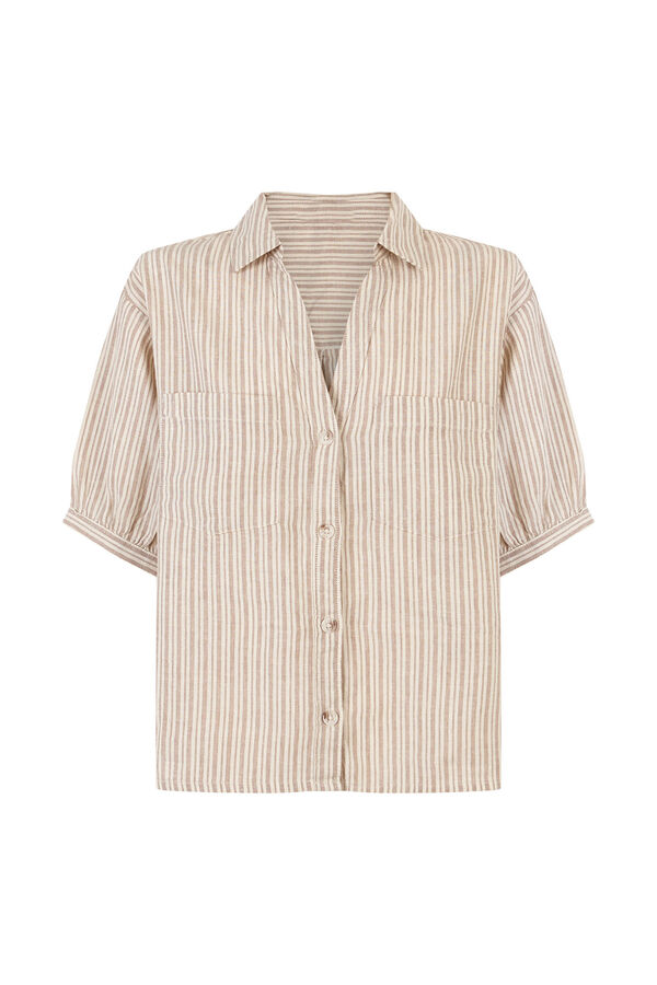 Cortefiel Rustic short sleeve shirt Printed brown