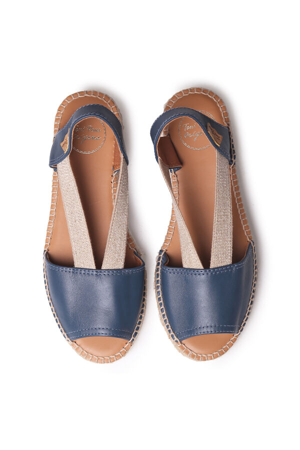Cortefiel Flat leather sandals Blue