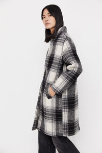 Cortefiel Structured coat with raised collar Black