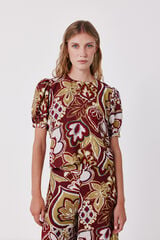 Cortefiel Blusa estampada Multicolor