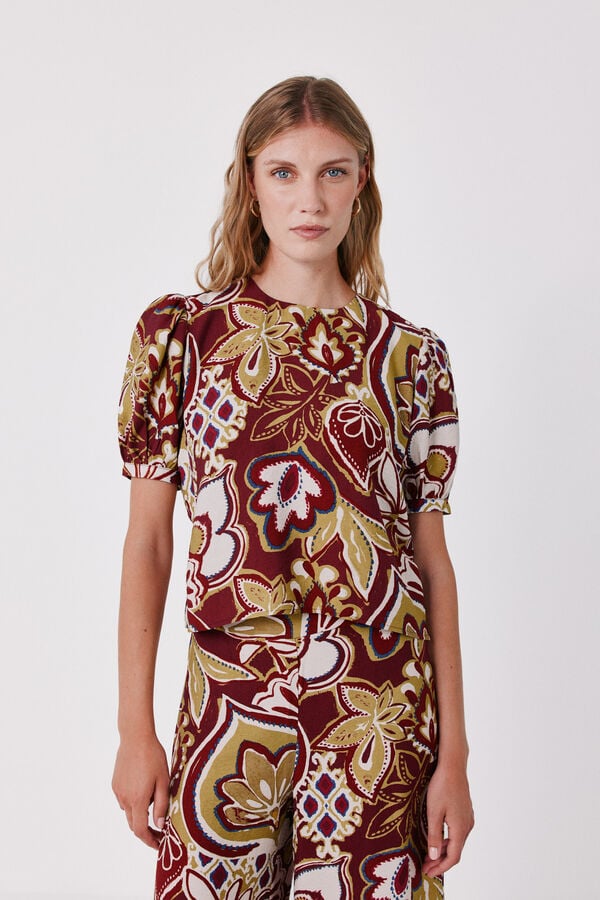 Cortefiel Blusa estampada Multicolor