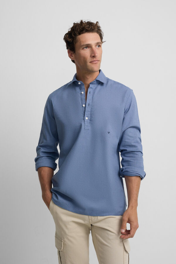 Silbon T-shirt desportiva em linho Azul