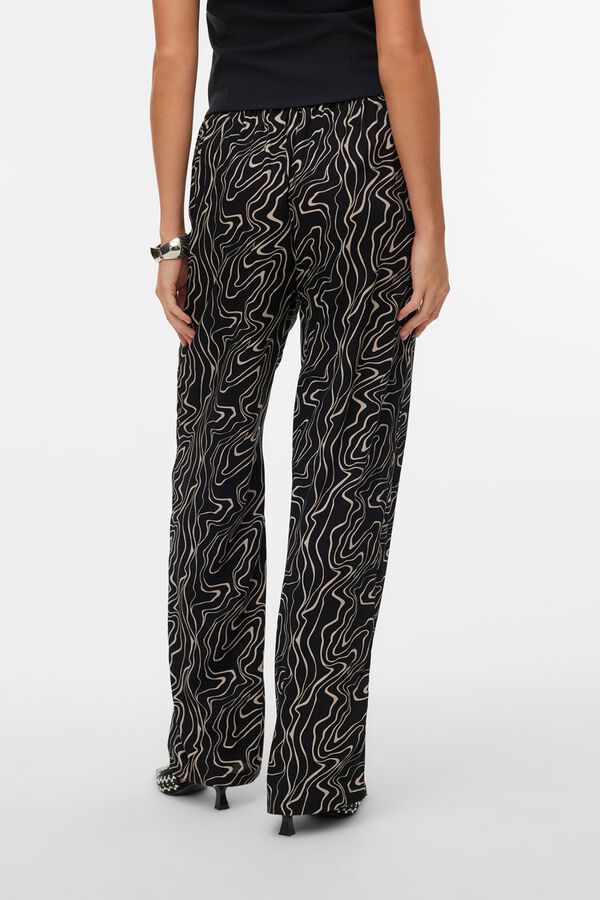 Vero Moda Cal&ccedil;a fluida estampada Preto