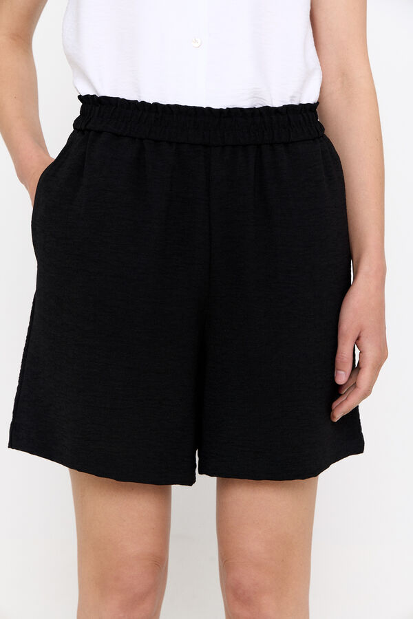 Cortefiel Bermuda shorts with elasticated waist Black