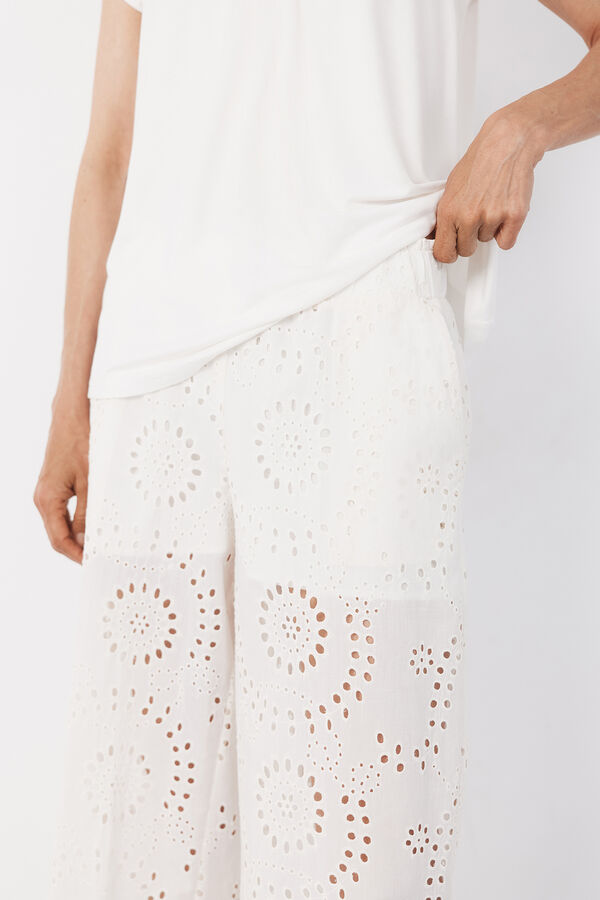 Cortefiel Embroidered women's trousers Multicolour