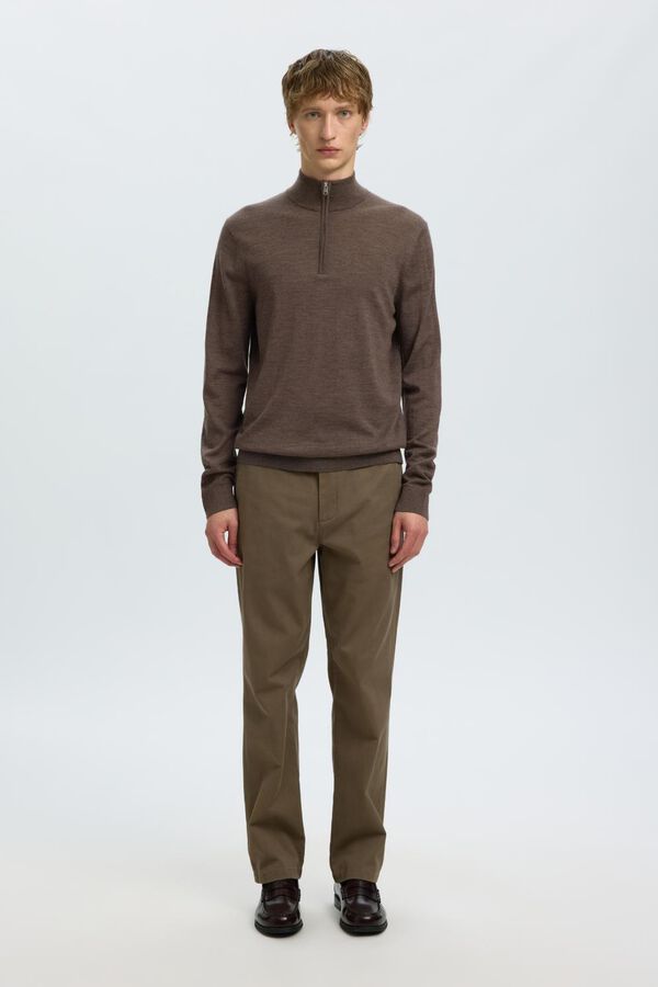 Selected Camisola gola alta Castanho