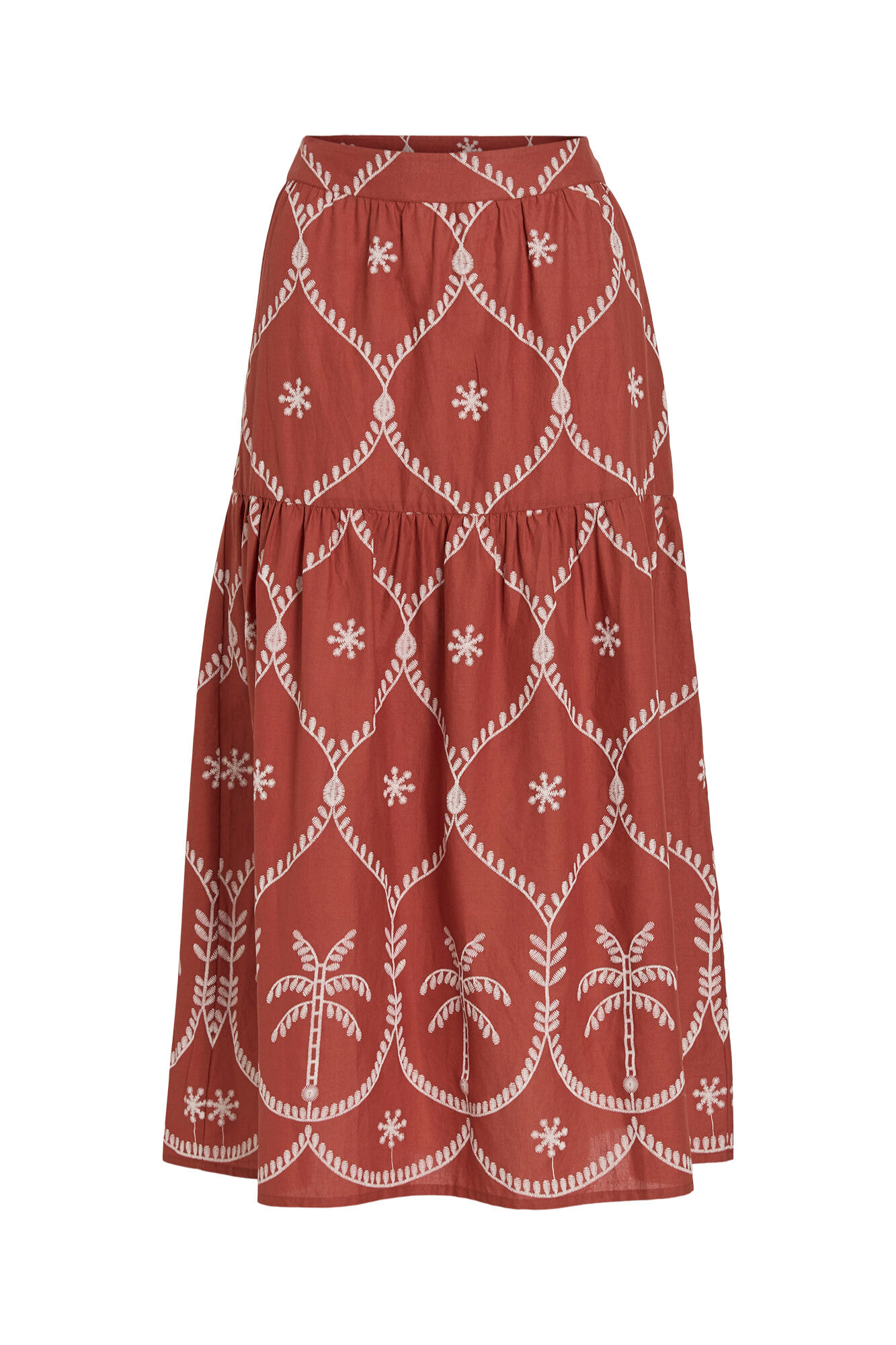 Vila Falda midi estampado tropical