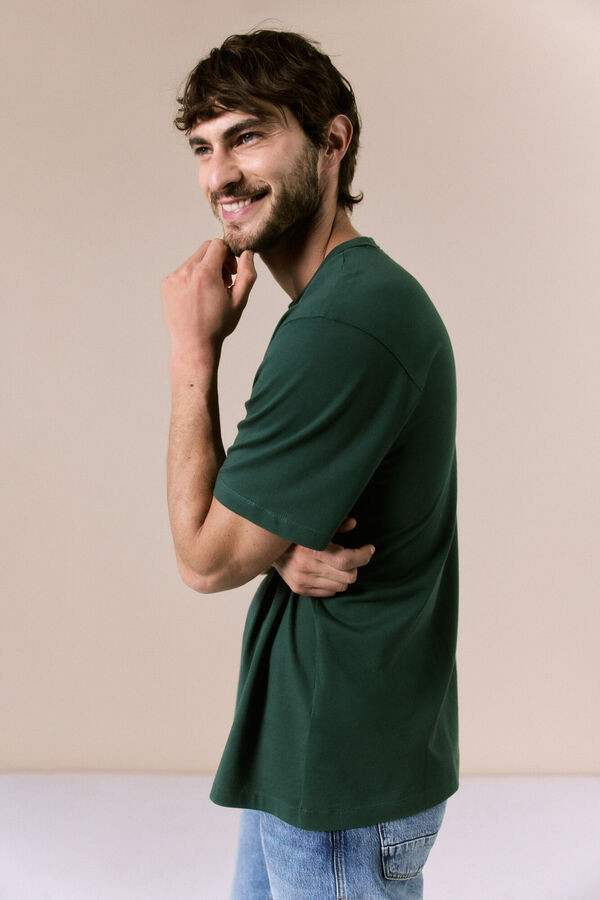 OOTO Washed T-shirt with logo Green