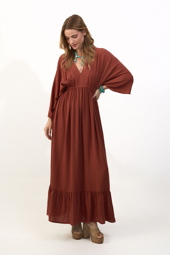 Vestido estampado combinado
