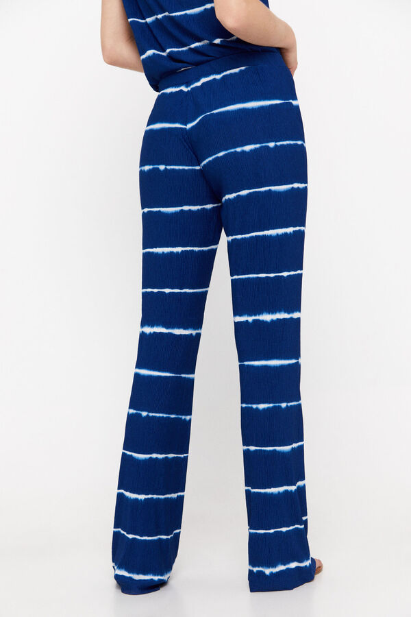 Cortefiel Jersey-knit striped trousers Printed blue