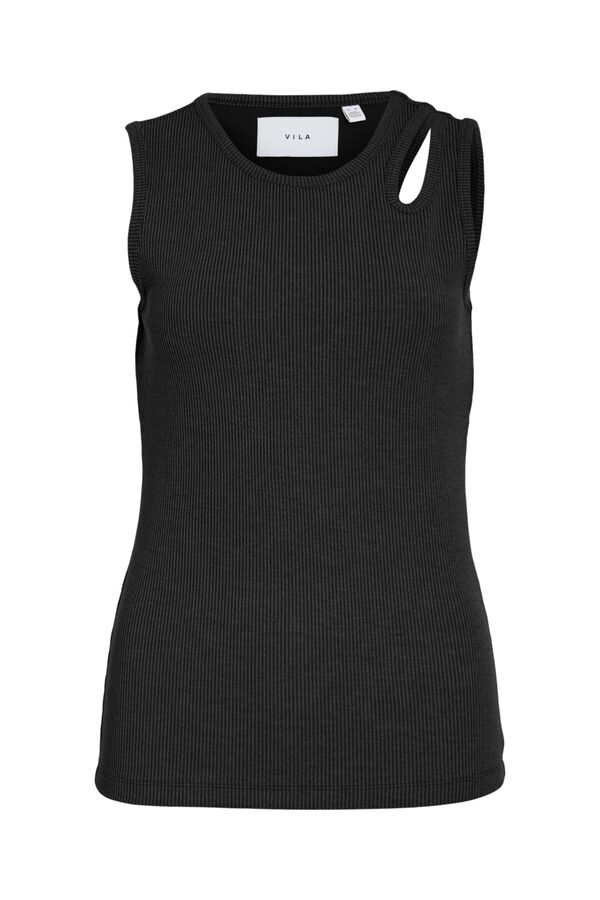 Vila Organic cotton vest top Black