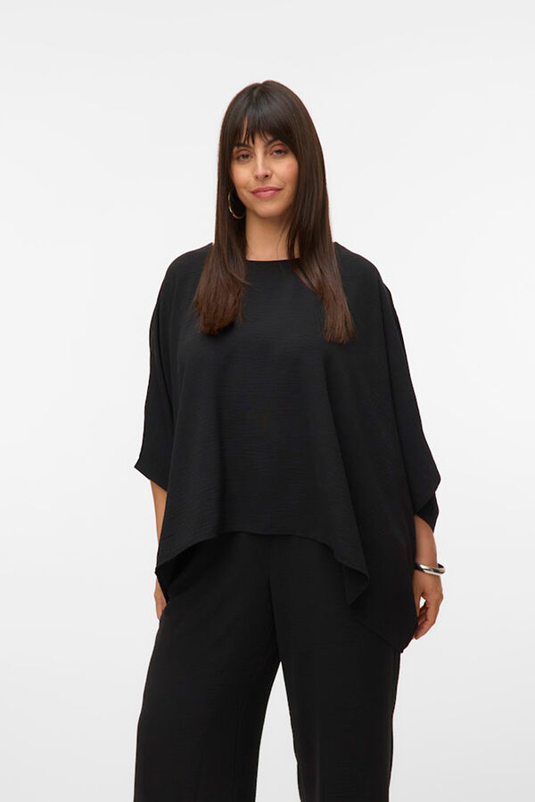 Vero Moda Curve Blusa estilo poncho tamanho grande Preto