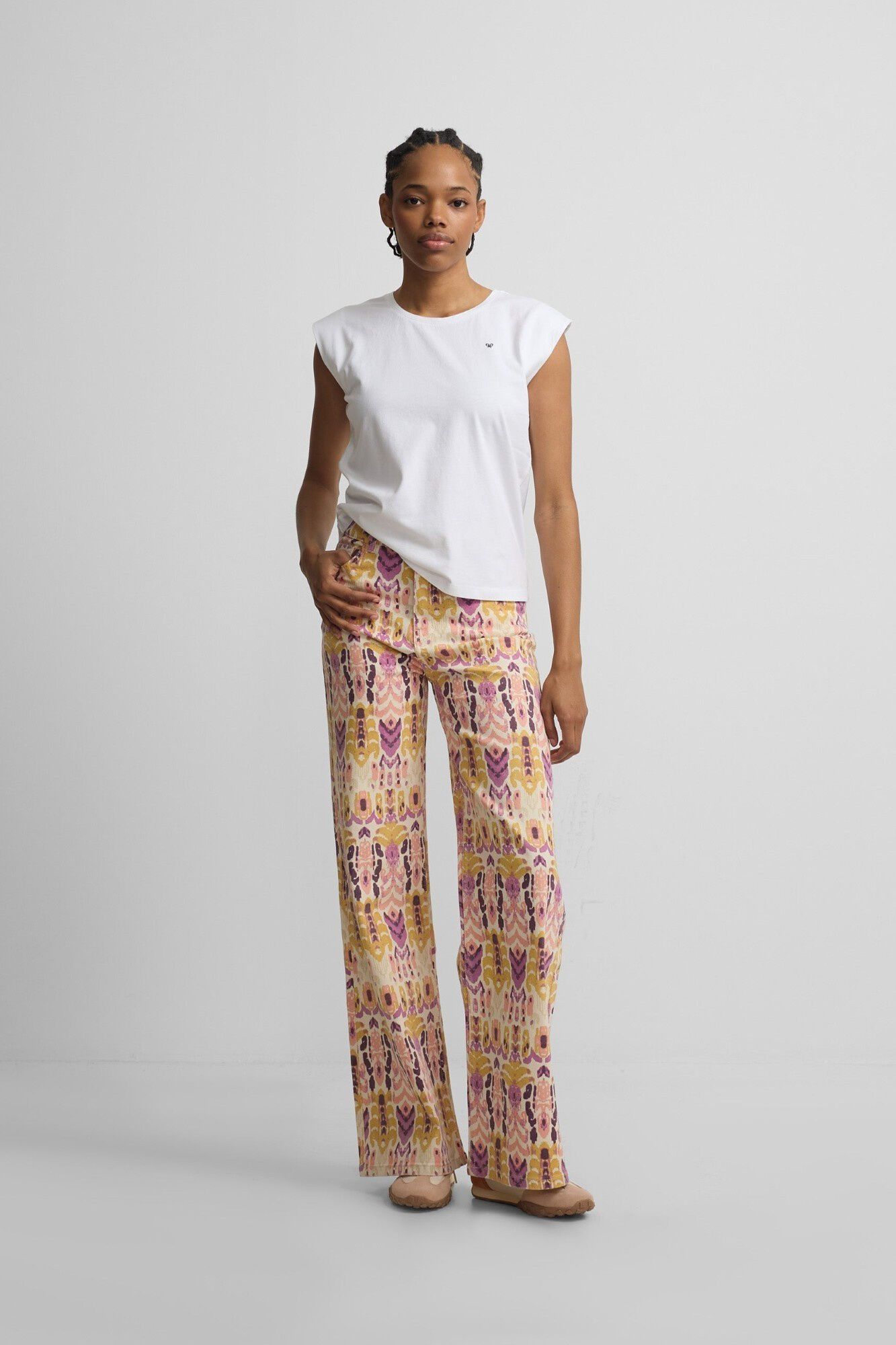 Silbon Pantalon denim estampado ikat s