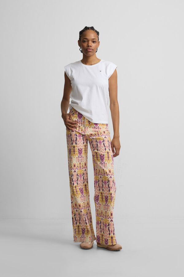 Silbon Cal&ccedil;as denim estampado ikat Subiu