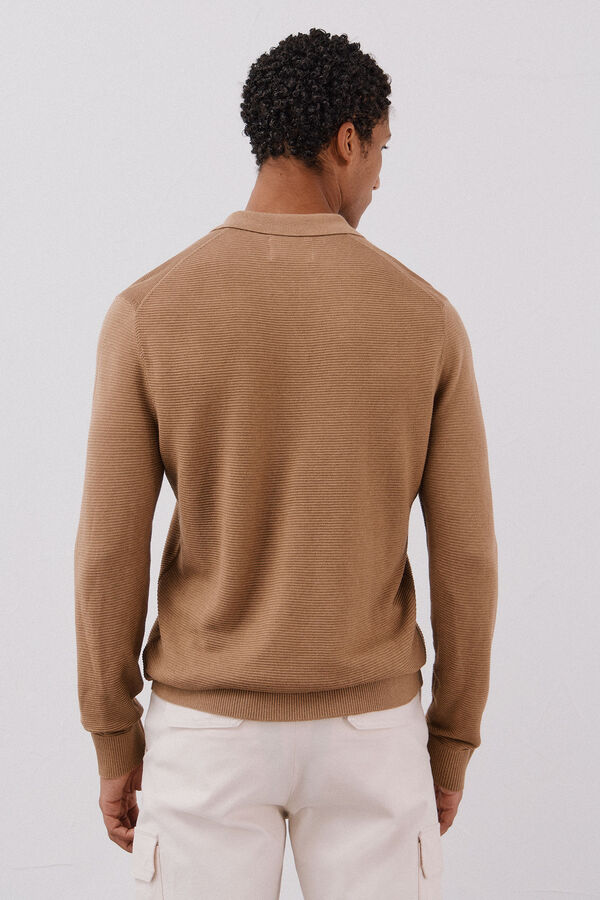 Cortefiel Fine knit jumper Beige