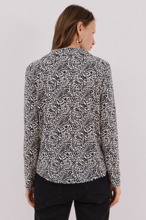 Cortefiel Polo shirt neck t-shirt Printed white