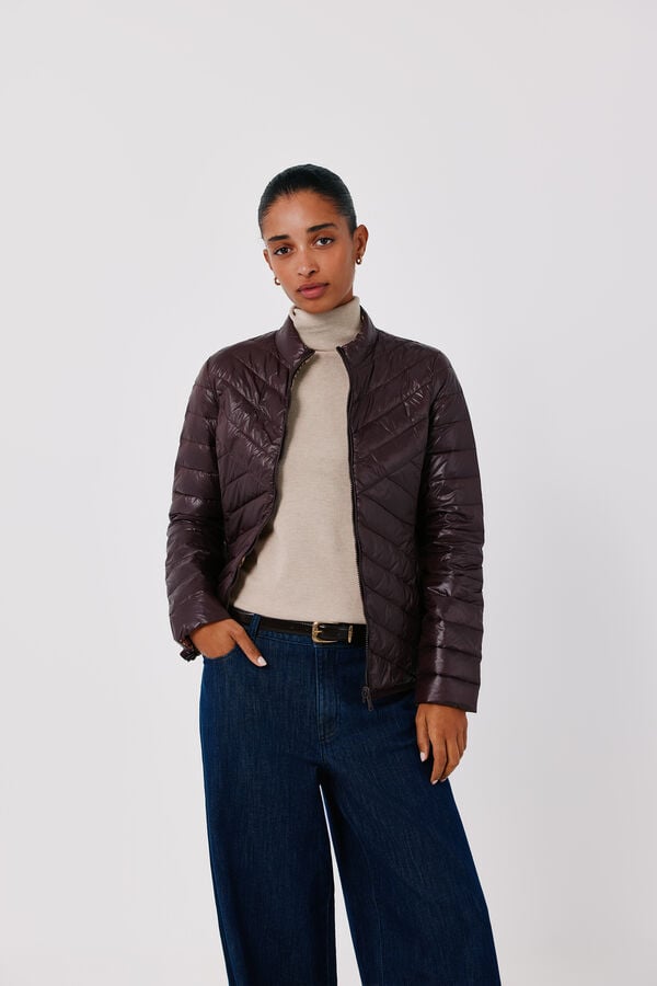 Cortefiel Reversible down puffer jacket Dark brown