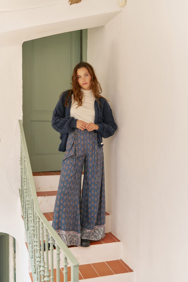 Jaase Casaco de malha de malha Azul