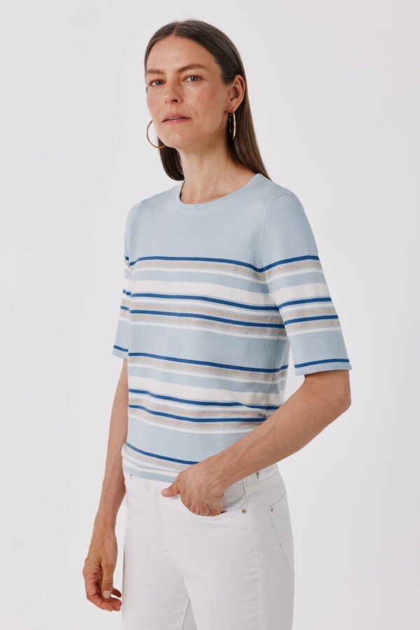 Cortefiel Camisola de riscas multicolor Azul
