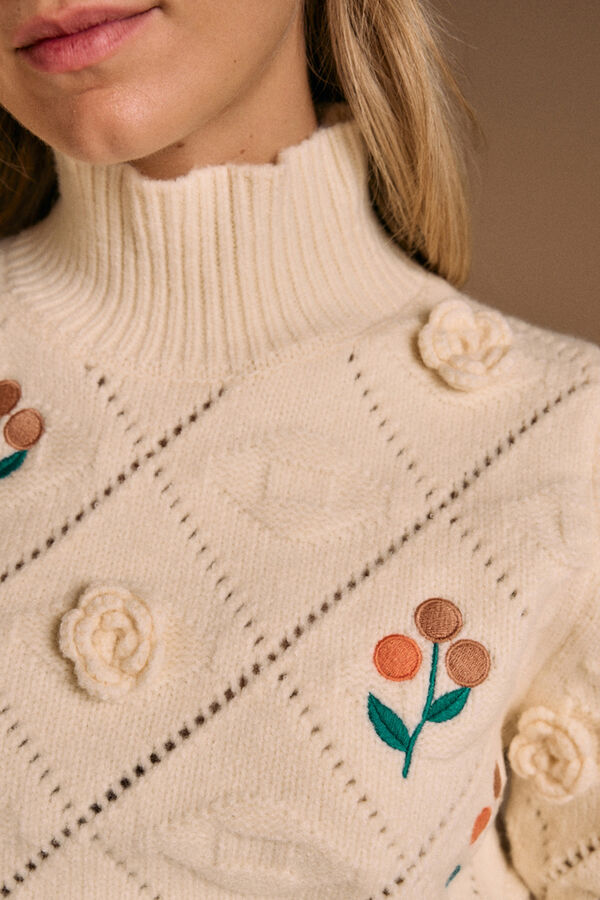 Polín Et Moi Camisola flor Lina Ecru