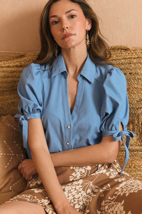 Pol&iacute;n Et Moi Camisa tencel Julia Azul
