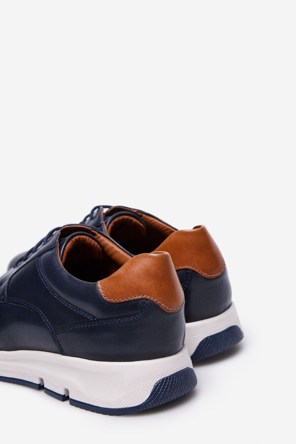 Cortefiel Casual leather trainer Navy