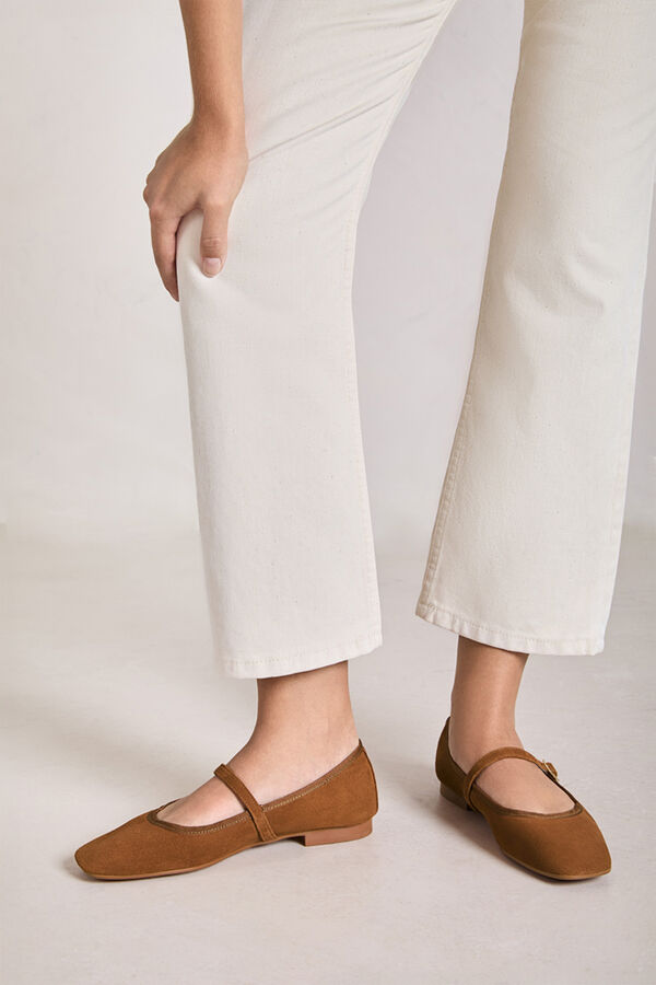 Bryan Stepwise Split leather ballerinas Pink