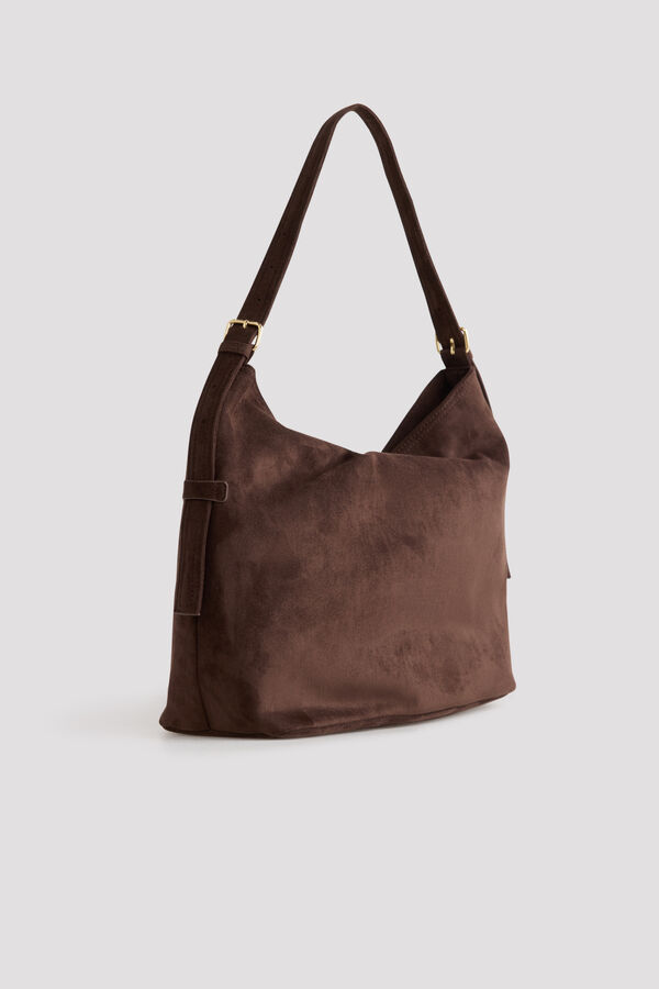 Cortefiel Multi-buckle handbag Dark brown