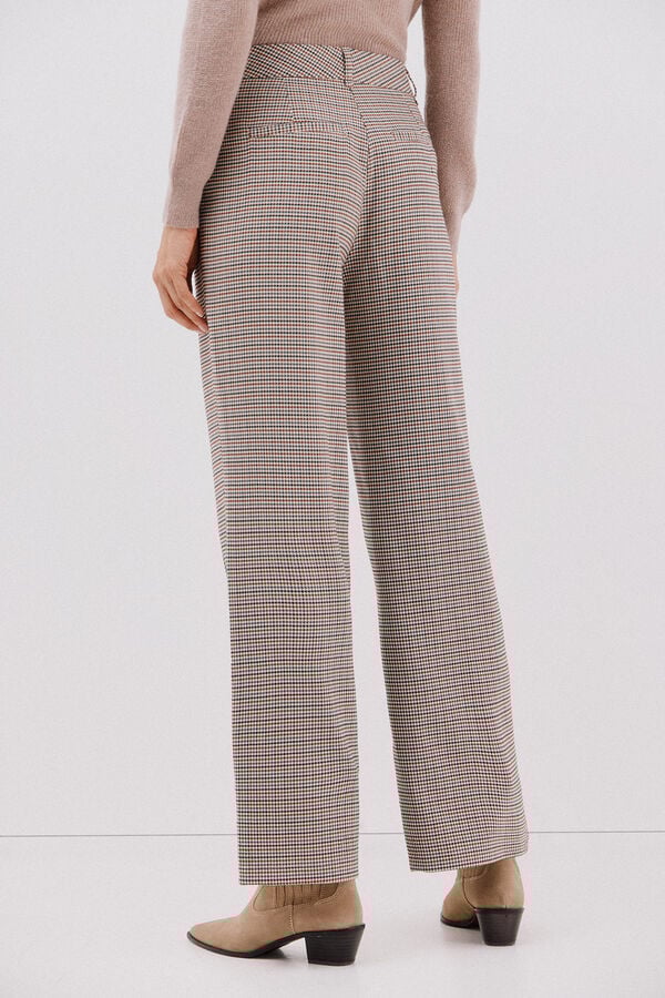 Cortefiel Harris plaid pants Printed red