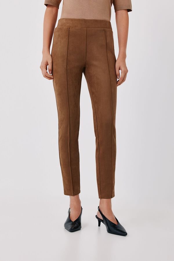Cortefiel Legging de mujer de efecto ante Beige