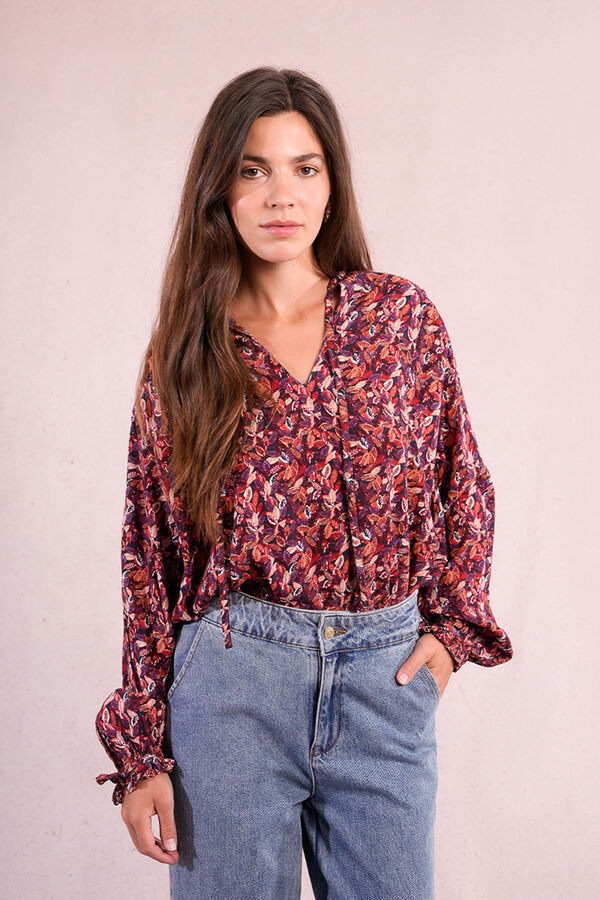 Molly Bracken Camisa bufante de manga Multicolorido