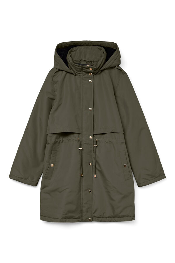 Vero Moda Parka com botões prateados  Verde