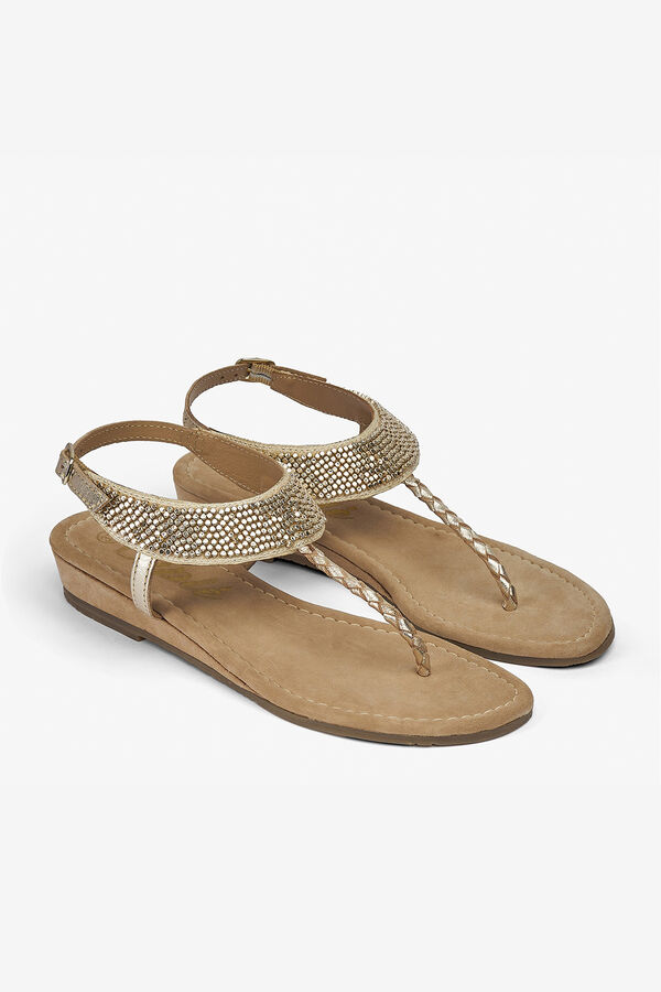 Cuplé Gold leather beaded slave Yellow