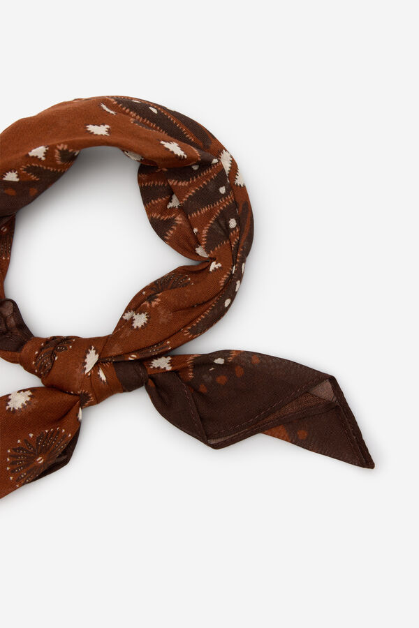 Cortefiel Bandana floral &eacute;tnica Estampado marr&oacute;n