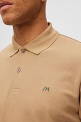 Selected Polo de manga curta com logo bordado 100% algodão orgânico Verde