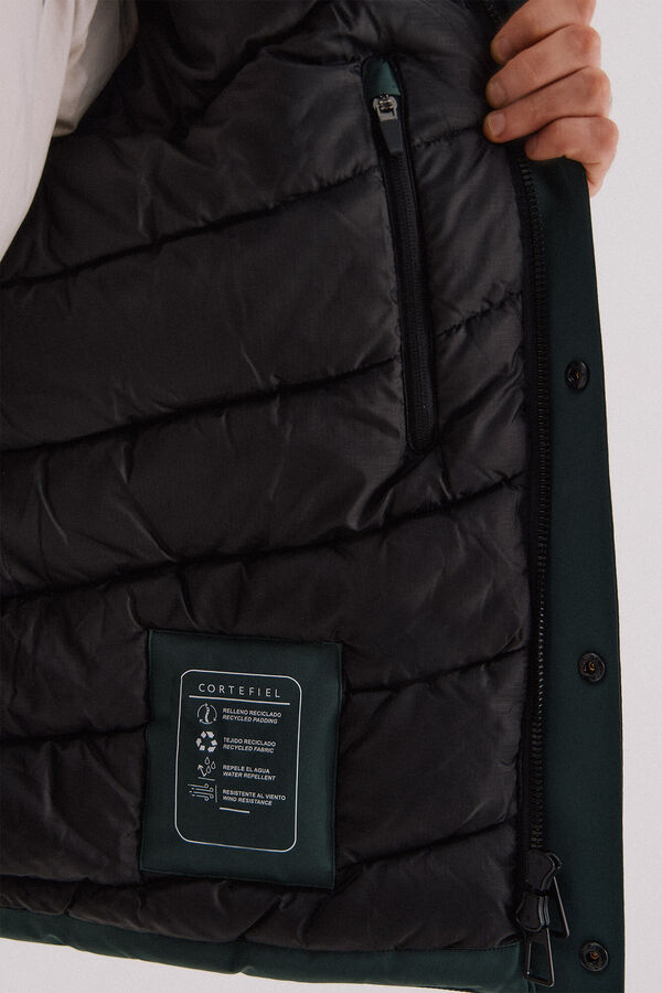 Cortefiel Hooded parka Dark green