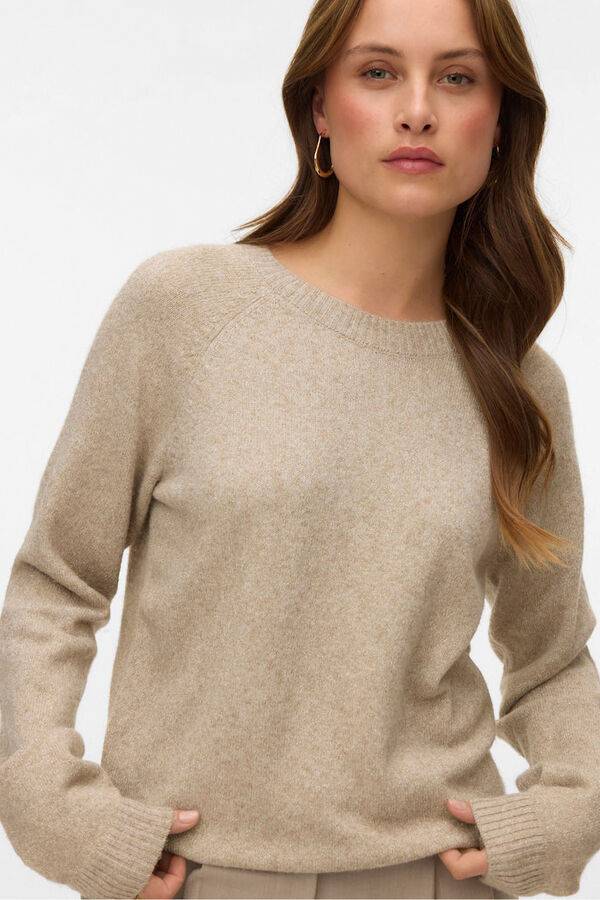 Vero Moda Camisola feminino de malha com lurex Tostado