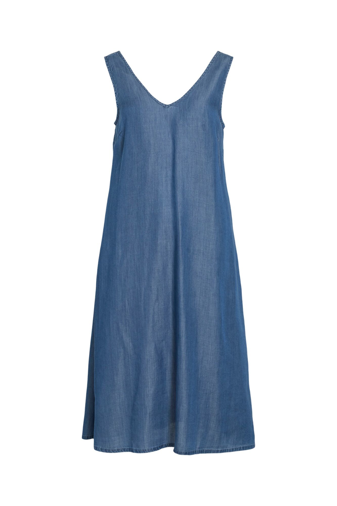 Vila Vestido midi de al&ccedil;as em tencel