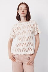 Cortefiel Top de crochet Branco