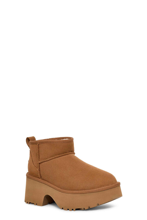 Ugg Plataforma Ultra Mini Clássica Castanho